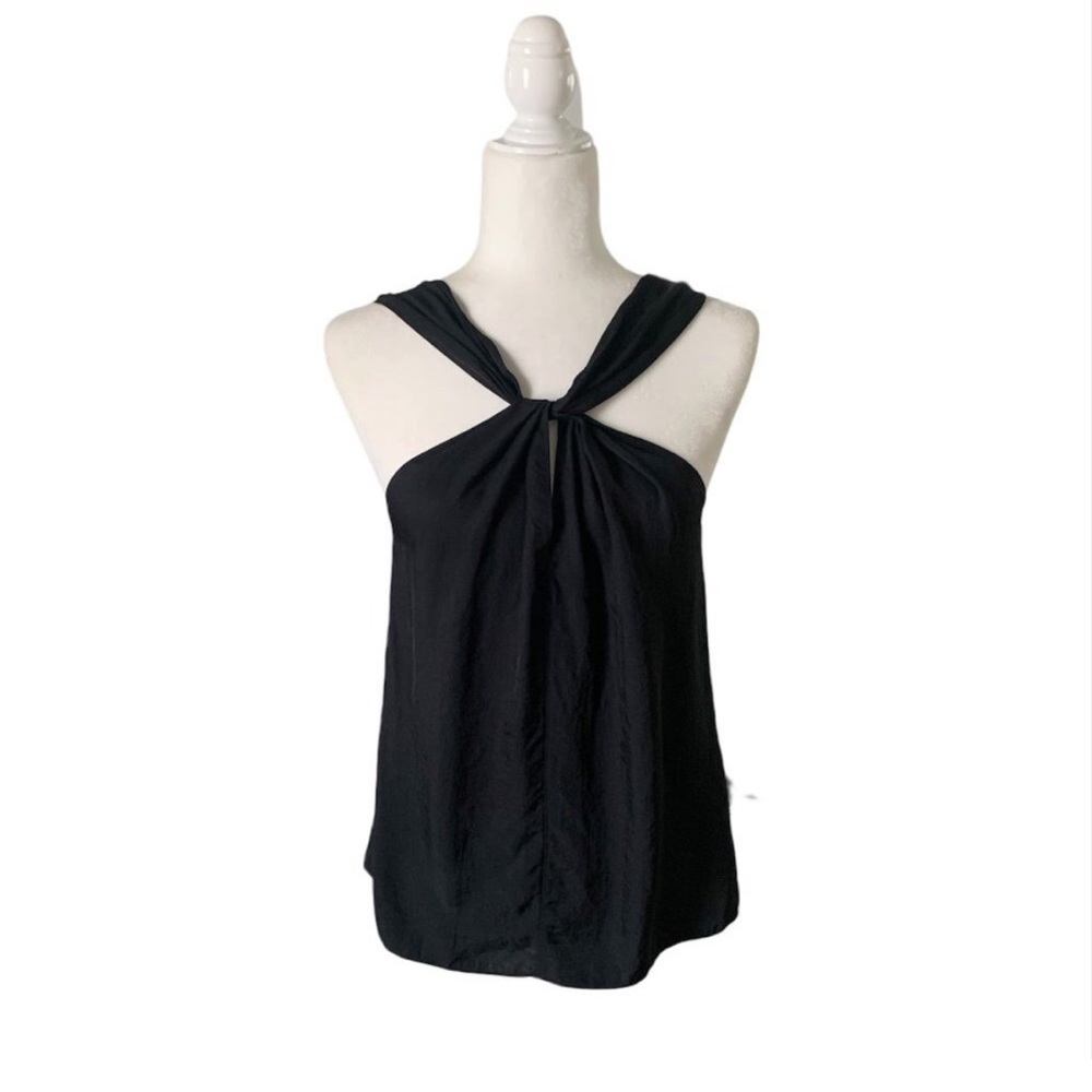 Rag & Bone Collins Twist Front Sleeveless Top Black Size Small Halter Tank Top